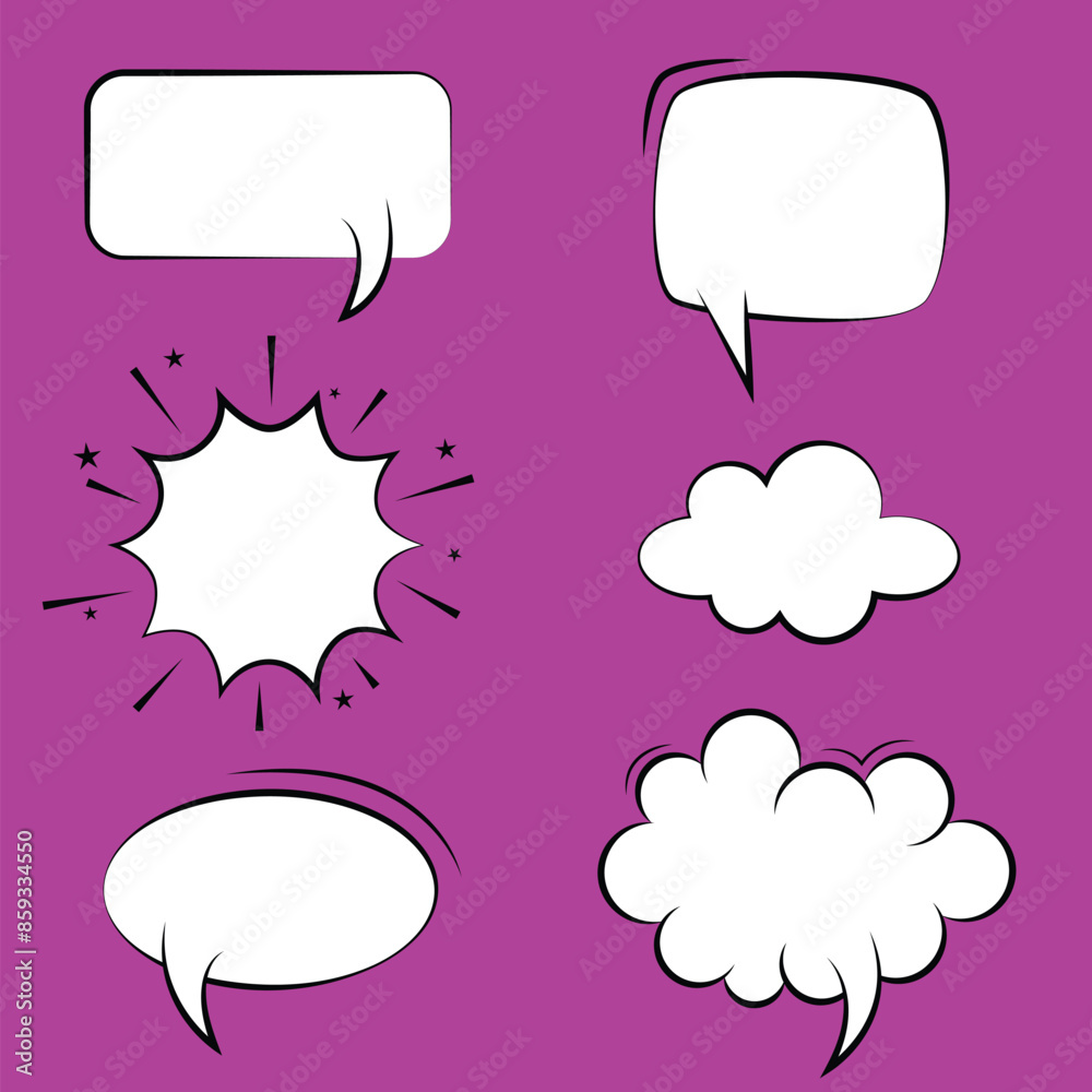Poster comic text empty bubble set. comic speech bubbles set with background. speak bubble text, chatting b