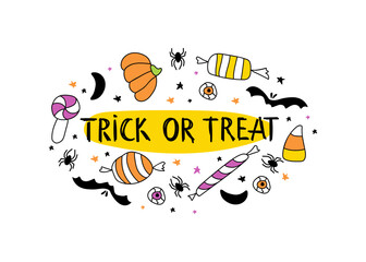 Funny halloween background, vector illustration