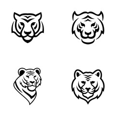 Tiger Black logo icon design illustration