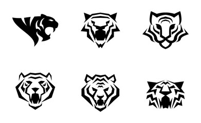 Tiger Black logo icon design illustration