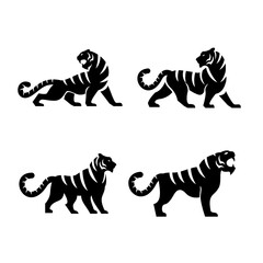 Obraz premium Tiger Black logo icon design illustration