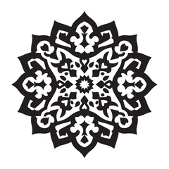 Silhouette of Islamic Ornament Icon Isolated in White