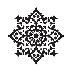 Silhouette of Islamic Ornament Icon Isolated in White