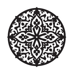 Silhouette of Islamic Ornament Icon Isolated in White