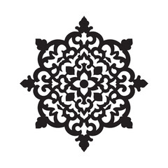Silhouette of Islamic Ornament Icon Isolated in White