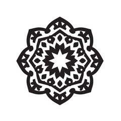 Silhouette of Islamic Ornament Icon Isolated in White