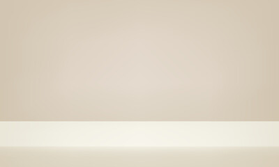 Beige Studio background. Beige Background Empty Room Studio with table. Space for selling products on the website. Vector illustration.
