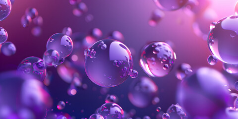 Aesthetic 3D visualization of floating orbs with a gradient from indigo to violet, creating a mystical and elegant atmosphere