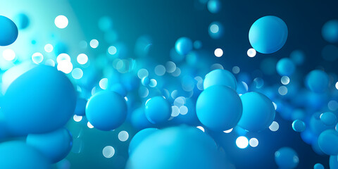 Aesthetic 3D visualization of glowing orbs with a gradient from electric blue to cyan, creating a modern and energetic feel 