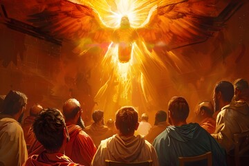 Capturing Pentecost. Digital Illustration of the Holy Spirit's Descent