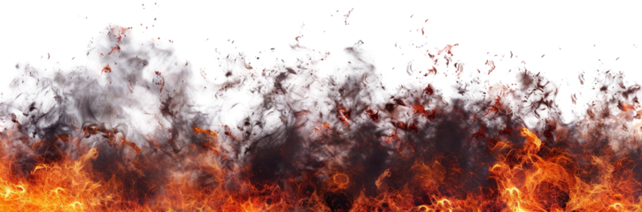 Bright and dynamic fire flames, cut out