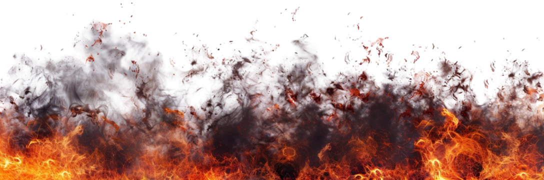 Bright and dynamic fire flames, cut out