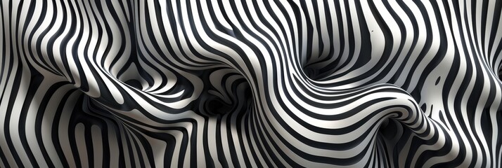 Abstract Black and White Striped Pattern