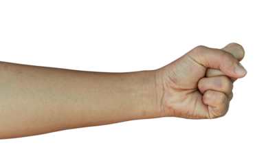 Hand fist gesture Isolated on transparent background, PNG File.
