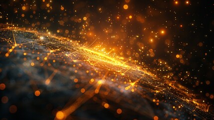 Abstract Network with Glowing Points