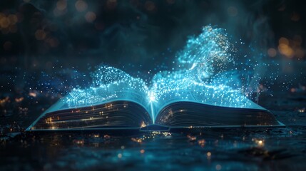 Mystical Book with Glowing Light