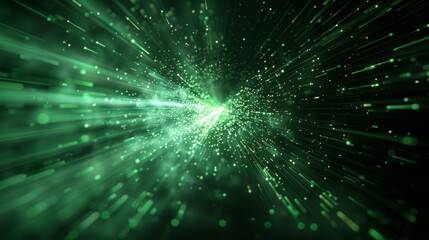 Abstract Green Light Streaks and Sparkles