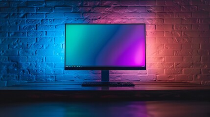 Computer Monitor with Colorful Gradient Screen