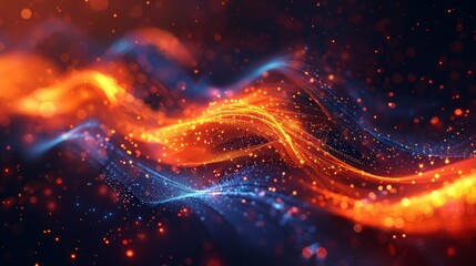 Abstract Red and Blue Waves of Light