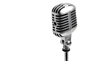 Fototapeta premium Retro style microphone isolated on white background