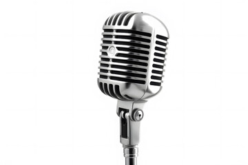 Retro style microphone isolated on white background