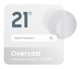 Overcast Weather Widget Bar Header Business and Technology Infographic Glasmorphism Frosted Template Design Vector Eps	
