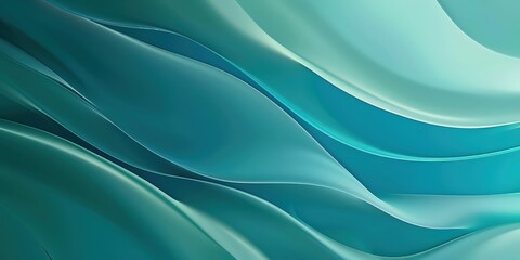Obraz premium Abstract Teal and Green Wavy Pattern