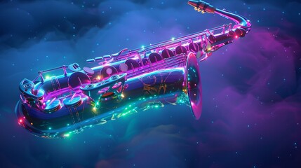 Neon Saxophone in a Cosmic Setting