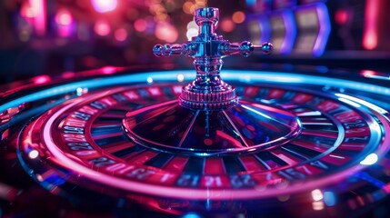 Roulette Wheel in a Casino Setting