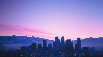 Fototapeta premium Salt Lake City Utah USA downtown city skyline at dawn : Generative AI