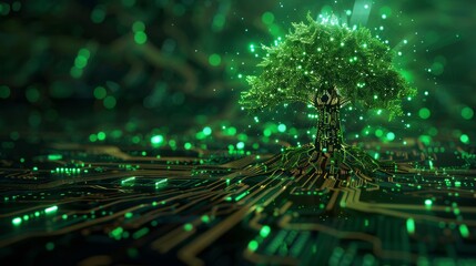 Digital Tree Growing on a Circuit Board