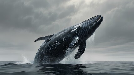 Fototapeta premium A vibrant wallpaper featuring a majestic whale surrounded by colorful sea life in a serene underwater scene. 