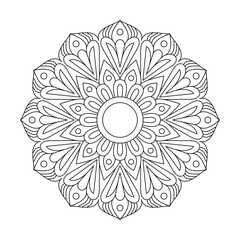 Leaf Flower Petal Coloring Mandala vector design