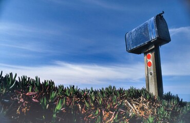 Old blue mailbox, USA