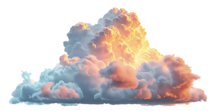 Picturesque sunset clouds cut out