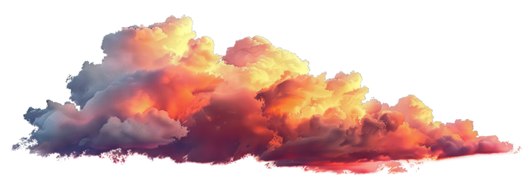 Picturesque sunset clouds cut out
