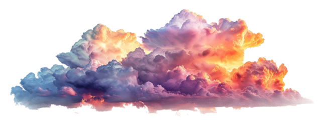 Picturesque sunset clouds cut out