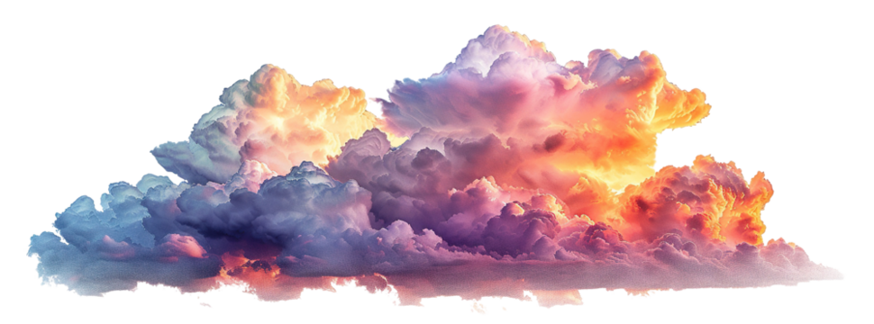 Picturesque sunset clouds cut out