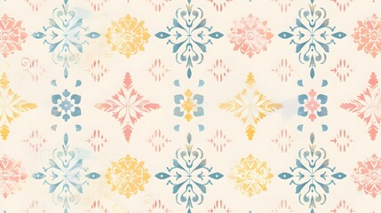 Elegant Vintage Floral Ornamental Pattern Seamless Background Tile Design