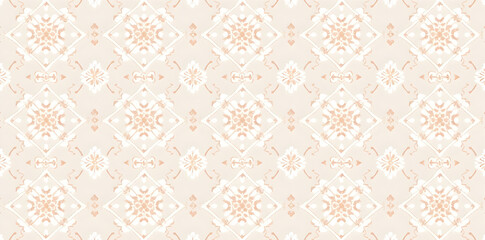 Seamless Vintage Floral Damask Ornate Pattern Decorative Wallpaper Elegant Background for Digital