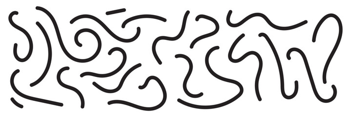 Fun colorful line doodle seamless pattern. Creative minimalist style art background for children or trendy design with basic shapes. Simple childish scribble backdrop on white background in eps 10.