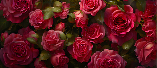 Obraz premium red rose with water drops for background 