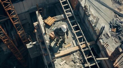 A man working at a construction site : Generative AI