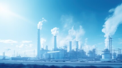Fototapeta premium factory use clean energy, industrial, factory, pollution, technology, environment, energy, gas, chimney, plant, chemical, manufacturing, engineering, fuel, petrochemical