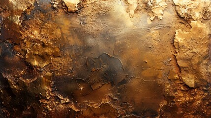 This image features an abstract view of a textured surface rendered in metallic shades of gold and brown, capturing the essence of modern artistic expression.