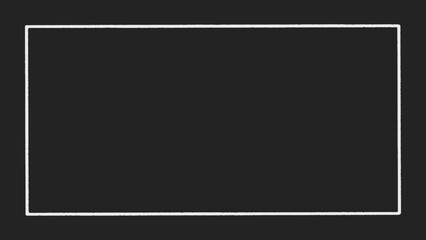 手描きのチョーク風のシンプルなフレームと黒い黒板の背景素材 - 16:9
