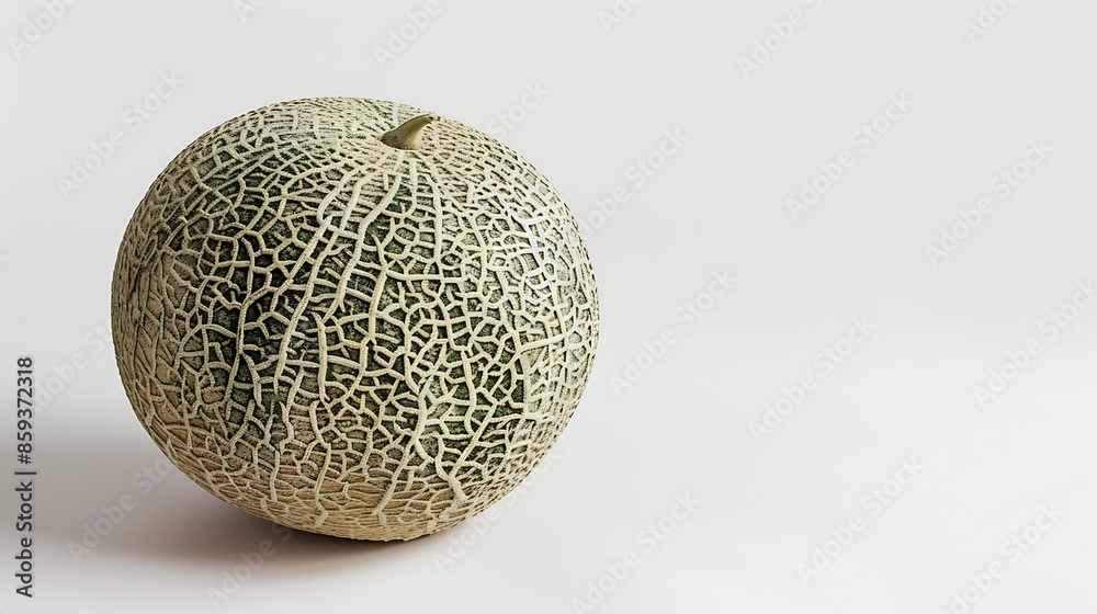 Poster cantaloupe melon isolated on a white background : generative ai