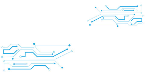 Vectors High-tech connection system on a blue background. Technology digital circuit board background. Technology black circuit diagram.