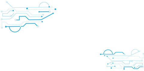 Vectors Technology blue circuit diagram. High-tech connection system on a white background.