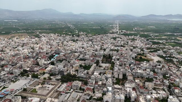 Aerial view of city of Larissa